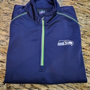 Seattle Seahawks Navy Quarter-Zip Pullover